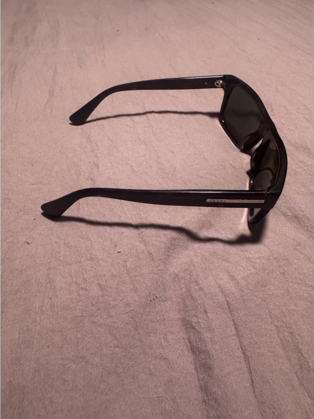 Prada Black Rectangular Sunglasses with Dark Lenses - Picture 2 of 5